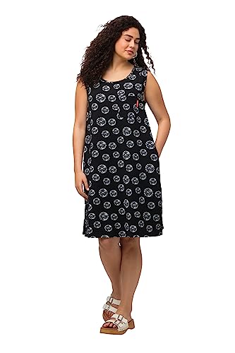 Ulla Popken Damen große Größen Übergrößen Plus Size Sweatkleid, A-Linie, Taschen, Rundhals, ärmellos schwarz 46+ 818740100-46+ von Ulla Popken