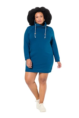 Ulla Popken Damen Sweatkleid, Stehkragen, Langarm, Taschen Kleid, Blaugrün, 54-56 EU Ulla Popken Damen Sweatkleid, Stehkragen, Langarm, Taschen Kleid, Blaugrün, 54-56 EU von Ulla Popken