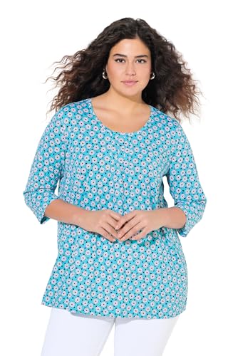 Ulla Popken Damen große Größen Übergrößen Plus Size T-Shirt, Blüten, A-Linie, Zierfalten, Rundhals, 3/4-Arm tiefes Aqua 46+ 829087740-46+ Ulla Popken Damen große Größen Übergrößen Plus Size T-Shirt, Blüten, A-Linie, Zierfalten, Rundhals, 3/4-Arm tiefes Aqua 46+ 829087740-46+ von Ulla Popken
