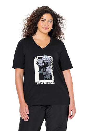 Ulla Popken Damen große Größen Übergrößen Plus Size T-Shirt, Blüten, Classic, V-Ausschnitt, Halbarm schwarz 42+ 837488100-42+ Ulla Popken Damen große Größen Übergrößen Plus Size T-Shirt, Blüten, Classic, V-Ausschnitt, Halbarm schwarz 42+ 837488100-42+ von Ulla Popken