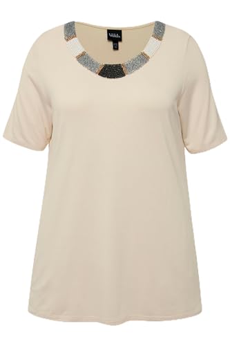 Ulla Popken Damen große Größen Übergrößen Plus Size T-Shirt, Perlenstickerei, A-Linie, Rundhals, Halbarm graubeige 50+ 830207307-50+ Ulla Popken Damen große Größen Übergrößen Plus Size T-Shirt, Perlenstickerei, A-Linie, Rundhals, Halbarm graubeige 50+ 830207307-50+ von Ulla Popken