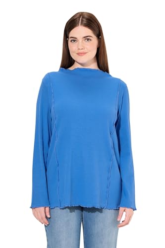 Ulla Popken Damen große Größen Übergrößen Plus Size T-Shirt, Rippjersey, Stehkragen, Langarm, Biobaumwolle kornblumenblau 54+ 830019738-54+ Ulla Popken Damen große Größen Übergrößen Plus Size T-Shirt, Rippjersey, Stehkragen, Langarm, Biobaumwolle kornblumenblau 54+ 830019738-54+ von Ulla Popken