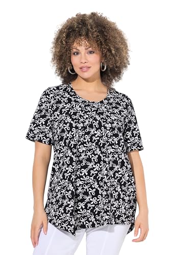 Ulla Popken Damen große Größen Übergrößen Plus Size T-Shirt, Schleifen, Biesen, A-Linie, Rundhals, Halbarm schwarz 58+ 840351100-58+ Ulla Popken Damen große Größen Übergrößen Plus Size T-Shirt, Schleifen, Biesen, A-Linie, Rundhals, Halbarm schwarz 58+ 840351100-58+ von Ulla Popken