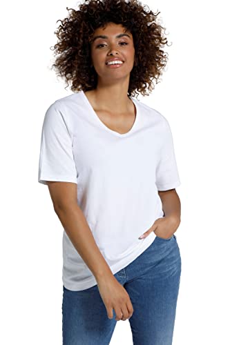 Ulla Popken Damen, 2er-Pack, V-Ausschnitt, Halbarm, Biobaumwolle T-Shirts, Marine, 50-52 Ulla Popken Damen, 2er-Pack, V-Ausschnitt, Halbarm, Biobaumwolle T-Shirts, Marine, 50-52 von Ulla Popken