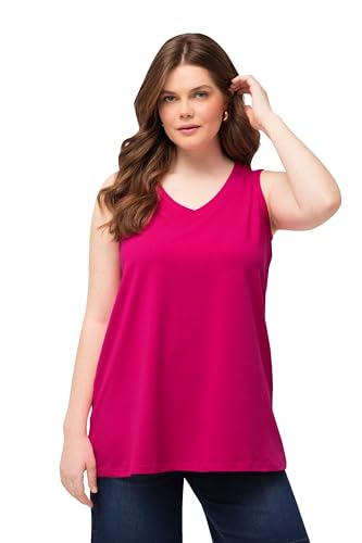 Ulla Popken Damen Top, A-linie, V-ausschnitt, Ärmellos T-Shirts, Fuchsiapink, 54-56 EU Ulla Popken Damen Top, A-linie, V-ausschnitt, Ärmellos T-Shirts, Fuchsiapink, 54-56 EU von Ulla Popken