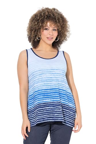 Ulla Popken Damen große Größen Übergrößen Plus Size Top, Streifen-Verlauf, A-Linie, Rundhals, ärmellos Petrolblau 54+ 828017738-54+ Ulla Popken Damen große Größen Übergrößen Plus Size Top, Streifen-Verlauf, A-Linie, Rundhals, ärmellos Petrolblau 54+ 828017738-54+ von Ulla Popken