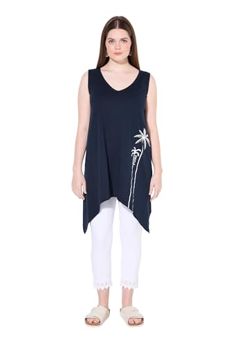 Ulla Popken Damen große Größen Übergrößen Plus Size Top, Zipfelsaum, V-Ausschnitt, ärmellos, Biobaumwolle Ulla Popken Damen große Größen Übergrößen Plus Size Top, Zipfelsaum, V-Ausschnitt, ärmellos, Biobaumwolle von Ulla Popken