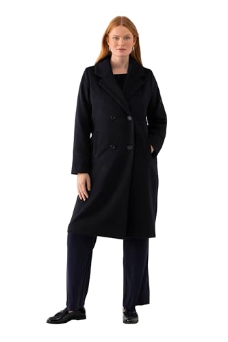 Ulla Popken Damen große Größen Übergrößen Plus Size Wollmix-Mantel, Reverskragen, Rückenschlitz, zweireihig Marine 50 822623132-50 Ulla Popken Damen große Größen Übergrößen Plus Size Wollmix-Mantel, Reverskragen, Rückenschlitz, zweireihig Marine 50 822623132-50 von Ulla Popken