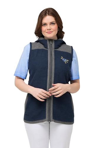 Ulla Popken Damen große Größen Übergrößen Trachten-Strickweste, Kapuze abnehmbar, Florale Stickereien, ärmellos kornblumenblau 50+ 829105738-50+ Ulla Popken Damen große Größen Übergrößen Trachten-Strickweste, Kapuze abnehmbar, Florale Stickereien, ärmellos kornblumenblau 50+ 829105738-50+ von Ulla Popken