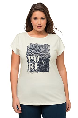 Ulla Popken Damen with Pure-Print T-Shirt, Offwhite, 46-48 von Ulla Popken