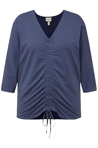 Ulla Popken Damen with bat sleevew and Drawstring T-Shirt, Tintenblau, 54-56 Ulla Popken Damen with bat sleevew and Drawstring T-Shirt, Tintenblau, 54-56 von Ulla Popken