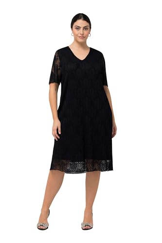 Ulla Popken Midikleid aus Spitze, Tunika-Stil, mit V-Ausschnitt und kurzen Ärmeln, A-Linie für Damen, Schwarz, 50-52 Ulla Popken Midikleid aus Spitze, Tunika-Stil, mit V-Ausschnitt und kurzen Ärmeln, A-Linie für Damen, Schwarz, 50-52 von Ulla Popken