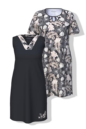 Ulla Popken Women's 2 pcs Bigshirts, Palmes Spring, schwarz, 62-64 Ulla Popken Women's 2 pcs Bigshirts, Palmes Spring, schwarz, 62-64 von Ulla Popken