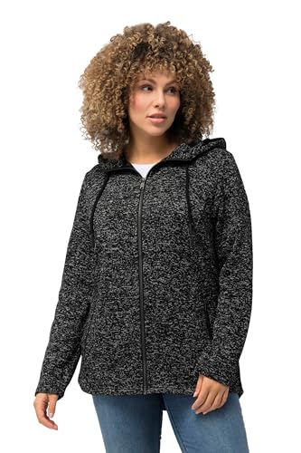 Ulla Popken Damen Strickfleece-Jacke, Kapuze, Reißverschlusstaschen Zip-Up Sweatshirts, Schwarz, 48-50 EU Ulla Popken Damen Strickfleece-Jacke, Kapuze, Reißverschlusstaschen Zip-Up Sweatshirts, Schwarz, 48-50 EU von Ulla Popken