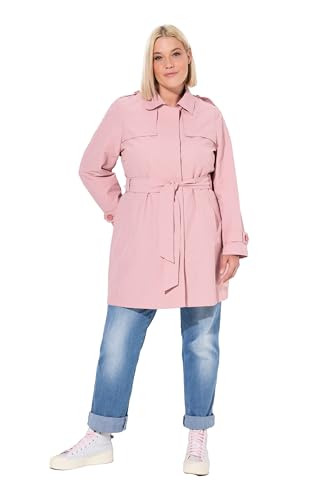 Ulla Popken Damen Trenchcoat, A-linie, Hemdkragen, Bindegürtel Mäntel, Zartes Altrosa, 46-48 EU Ulla Popken Damen Trenchcoat, A-linie, Hemdkragen, Bindegürtel Mäntel, Zartes Altrosa, 46-48 EU von Ulla Popken