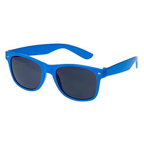 Ultra-Erwachsene Blaue Sonnenbrille mit Schwarzen Gläsern Unisex Retro 80er Vintage-Stil Coole Sonnenbrillen Männer Frauen können klassische ovale Sonnenbrillen Herren-Sonnenbrillen Damen UV400 von UltraByEasyPeasyStore