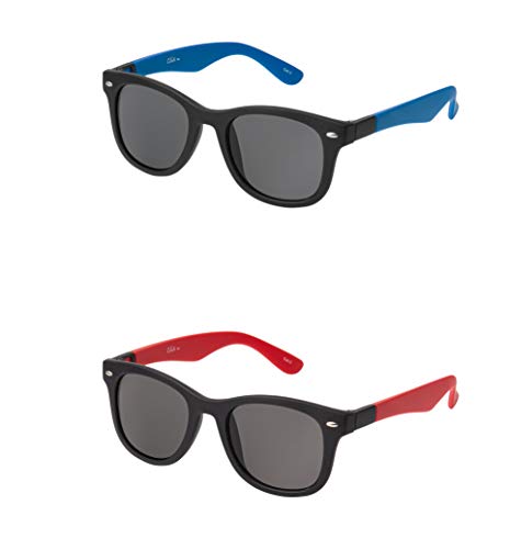 UltraByEasyPeasyStore Clix Blau und Rot Dual Austauschbare Rahmen Erwachsene Klassische Sonnenbrille Herren Damen Retro Stylische UV400 Schutz Bunte Gläser von UltraByEasyPeasyStore