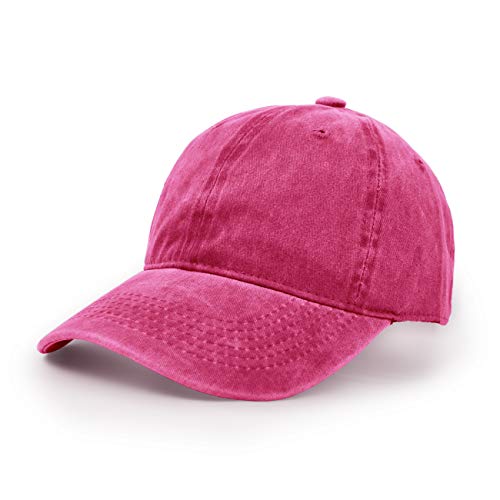 Baseballmütze, Waschbarer Stoff Baumwolle Verstellbarer Outdoor Sonnenhut Lässiger Unisex-Hip-Hop-Hut Hysteresenkappe Rose Rot von UltraKey