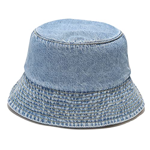 Umeepar 100% Baumwolle Fischerhut Sonnenhut Sommerhut Hut for Damen Herren (Denim Hellblau) von Umeepar