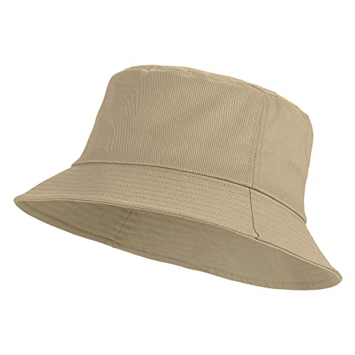 Umeepar 100% Baumwolle Fischerhut Sonnenhut Sommerhut Hut for Damen Herren (Eine Schlichte Khaki) von Umeepar