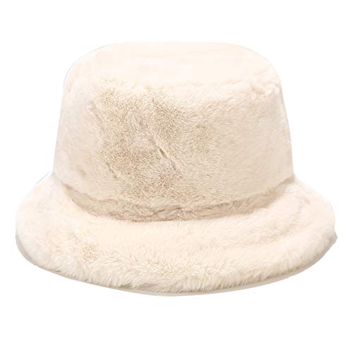 Umeepar Kunstpelz Fischerhut Flauschige Warme Hut Wintermütze for Damen(Beige) von Umeepar