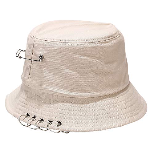 Umeepar Ring Sicherheitsnadel Fischerhut 100% Baumwolle Sonnenhut Sommerhut Hut for Damen Herren (Beige) von Umeepar