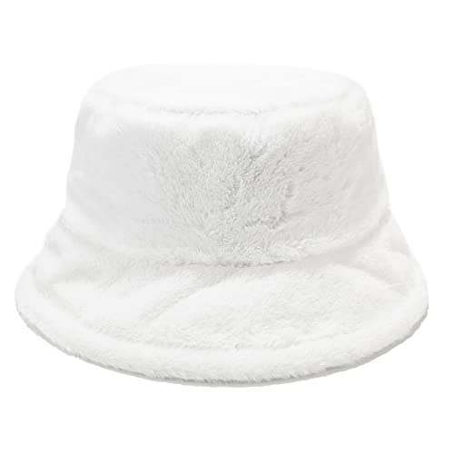 Umeepar Winter Kunstfell Fischerhut Flauschige warme Mütze für Damen Herren, B Weiß, Einheitsgröße von Umeepar