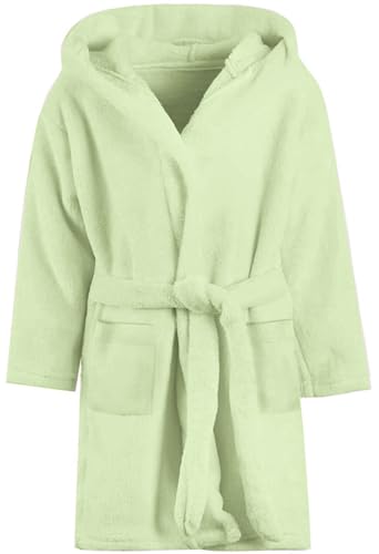 Umeyda Fleece-Bademantel mit Kapuze, warm, bedruckt, für Kinder, Damen, weicher flauschiger Bademantel für Geschenke, Mintgrün, 7-8 Jahre Umeyda Fleece-Bademantel mit Kapuze, warm, bedruckt, für Kinder, Damen, weicher flauschiger Bademantel für Geschenke, Mintgrün, 7-8 Jahre von Umeyda