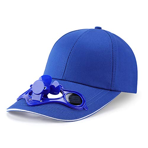 Baseballkappe für Erwachsene und Kinder, solarbetrieben, kühlender Ventilator, für Outdoor-Sport, Camping, Wandern, Snapback, Sonnenblende, blau, Large von Unbekannt