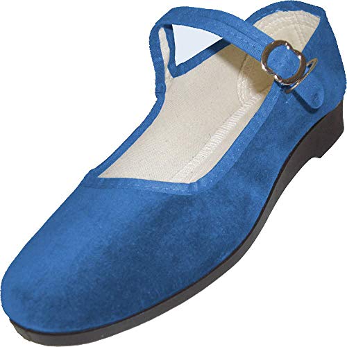 China-Samtschuhe, Größe 41, Jeansblau von Unbekannt