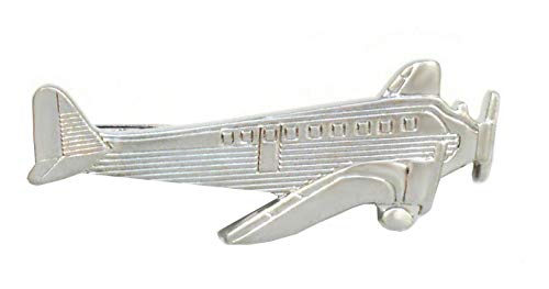 Flugzeug Krawattennadel kurz silbern matt ca. 4,8 cm lang + schöner Geschenkbox - schönes Accessoires für die Seidenkrawatte von Unbekannt