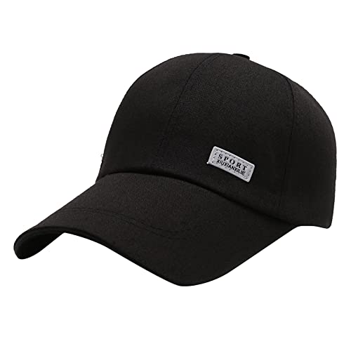 Gentleman Modischer Hut Frühling und Sommer Vielseitige Studenten-Sonnenschutz-Baseballmütze Damen-Street-Trend-Casual-Cap (Black, One Size) von Generic