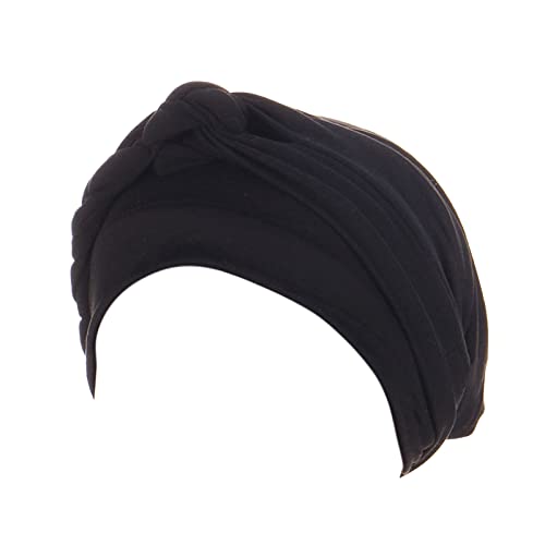 Kopfbedeckung Turban Haare Vor-Bayed-Kappe ethnische Bohemian Headhouse-Kopfbezug geflochten Baseballmützen (Black, One Size) von Generic