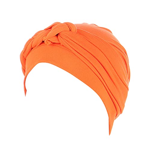 Kopfbedeckung Turban Haare Vor-Bayed-Kappe ethnische Bohemian Headhouse-Kopfbezug geflochten Baseballmützen (Orange, One Size) von Generic