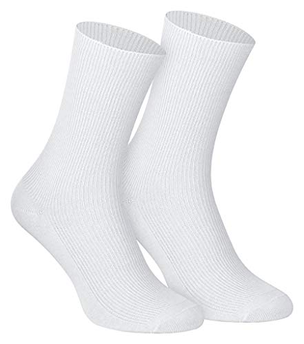 Herrensocken Arztsocken, (5 Paar) Schwestern Socken, weiß, 100% Baumwolle, für medizinische Berufe I Krankenschwesterstrümpfe kochfest I 1:1 Rippe I Spitze handgekettelt I Gesundheitssocken 39-42 von Unbekannt