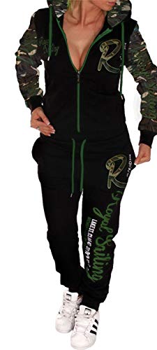 Unbekannt Damen Jogginganzug Trainingsanzug Hose Jacke Streetwearl Hausanzug Royal Sailing A.2255 (36 xs Camouflage) von Unbekannt