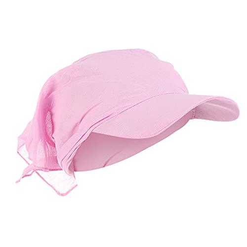 Unbekannt Visor Bandana mit Schirm Haarband Damen Baumwolle Beanie Kopftuch Schal Hüte Sonnenhut Tennis Baseball-Mütze Turban Kopfbedeckung Headwear Kop Wraps Sonnenblende Kappe Rosa von Unbekannt