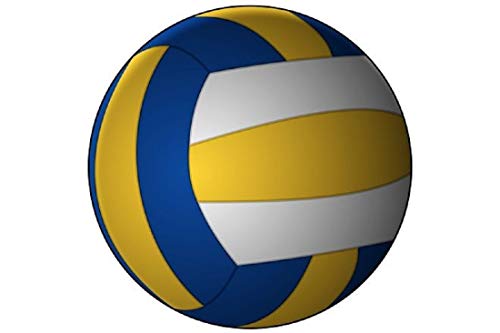 Unbekannt Volleyball Schlüsselanhänger Ball weiß gelb blau 4cm | Geschenk | Damen | Herren | Frauen | Männer | Kinder | Sport | Ballsport | von Artist Unknown