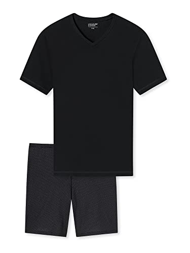 Uncover by Schiesser Herren Pyjama Kort Schlafanzug kurz, Schwarz, 50 EU von Uncover by Schiesser