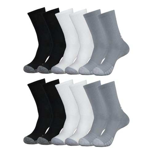 Under Armour 6 Paar HeatGear Crew Socken Unisex Sportsocken, Farbe:Greymix 3399, Socken & Strümpfe:36-41 von Under Armour