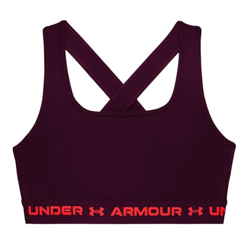 Under Armour Damen Fitness Sport BH Crossback Mid Bra, Farbe:Beere, Artikel:-600 Dark Maroon/beta, Wäschegröße:M von Under Armour