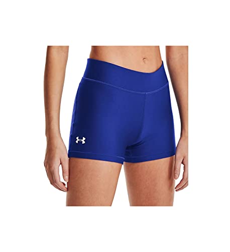 Under Armour Damen HeatGear Armour Mid Rise Shorty Kurz, Königsblau (400)/Weiß, Large von Under Armour