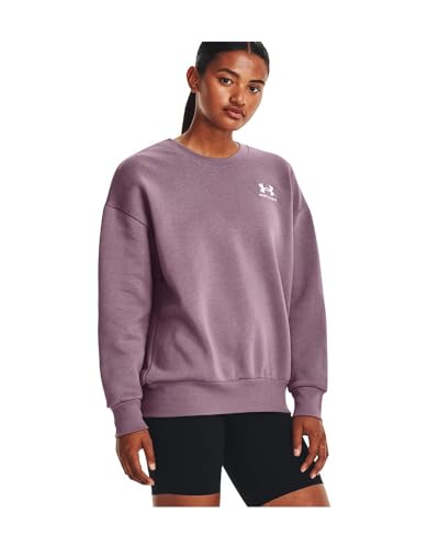 Under Armour Essential Fleece-Oberteil mit Rundhalsausschnitt und Oversized-Schnitt für Damen, Misty Purple,M von Under Armour