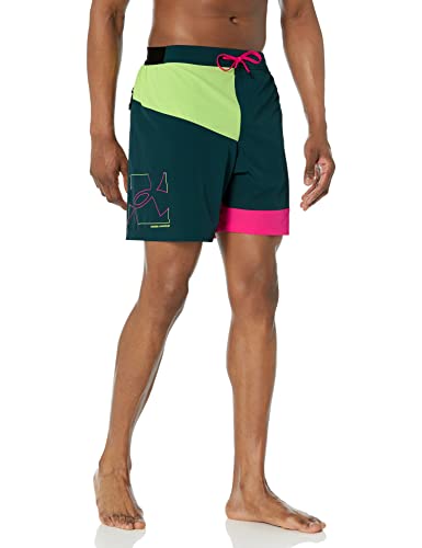 Under Armour Herren Badeshorts mit Kordelzug und elastischem Bund hinten, schnell trocknend Badehose, Sp22 Batik Colorblock E-Board, Large von Under Armour