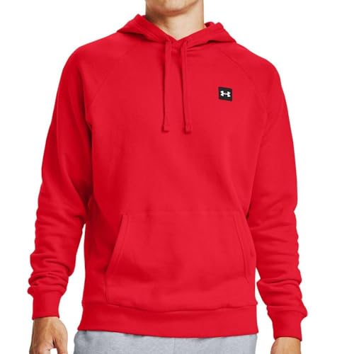 Under Armour Herren Kapuzenpullover Kapuzensweatshirt Rival Fleece Hoodie, Farbe:600 Red / Onyx White, Größe:XXL, Artikel:-600 red von Under Armour