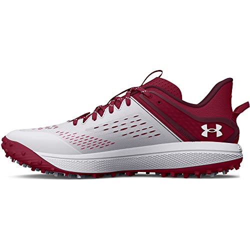 Under Armour Herren Yard Low Turf Baseball Cleat Shoe, (600) Cardinal/White/White, 13.5 von Under Armour