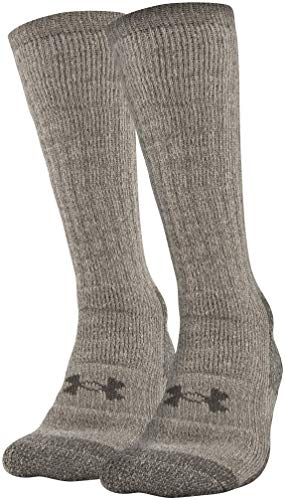 Under Armour Hitch ColdGear Stiefelsocken für Erwachsene, 2 Paar, Damen Unisex-Erwachsene Herren, Socken, Coldgear Boot Socks, 2-pairs, Highland Buff/Maverick Brown, Large von Under Armour