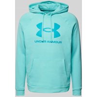 Under Armour Hoodie mit Label-Print Modell 'Rival' in Tuerkis, Größe XL von Under Armour