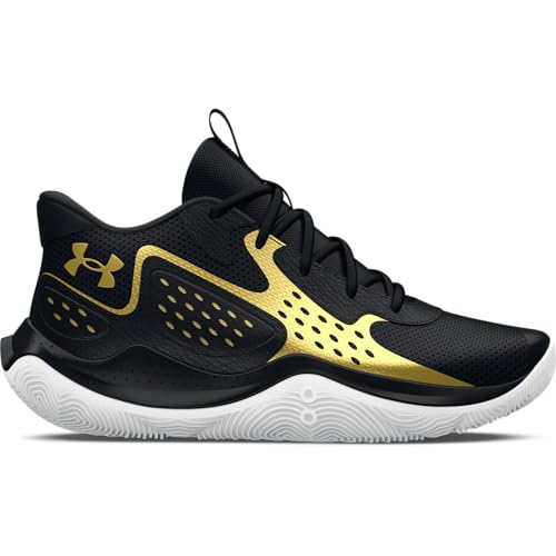 Under Armour Unisex UA Jet '23 Basketball Schuhe, Black/Metallic Gold/Metallic Gold, 39.5 EU von Under Armour