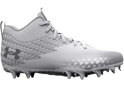 Under Armour Spotlight Select 3 MC Jr. Jungen Fußballschuhe, Weiß-Metallic-Silber, 19 EU von Under Armour